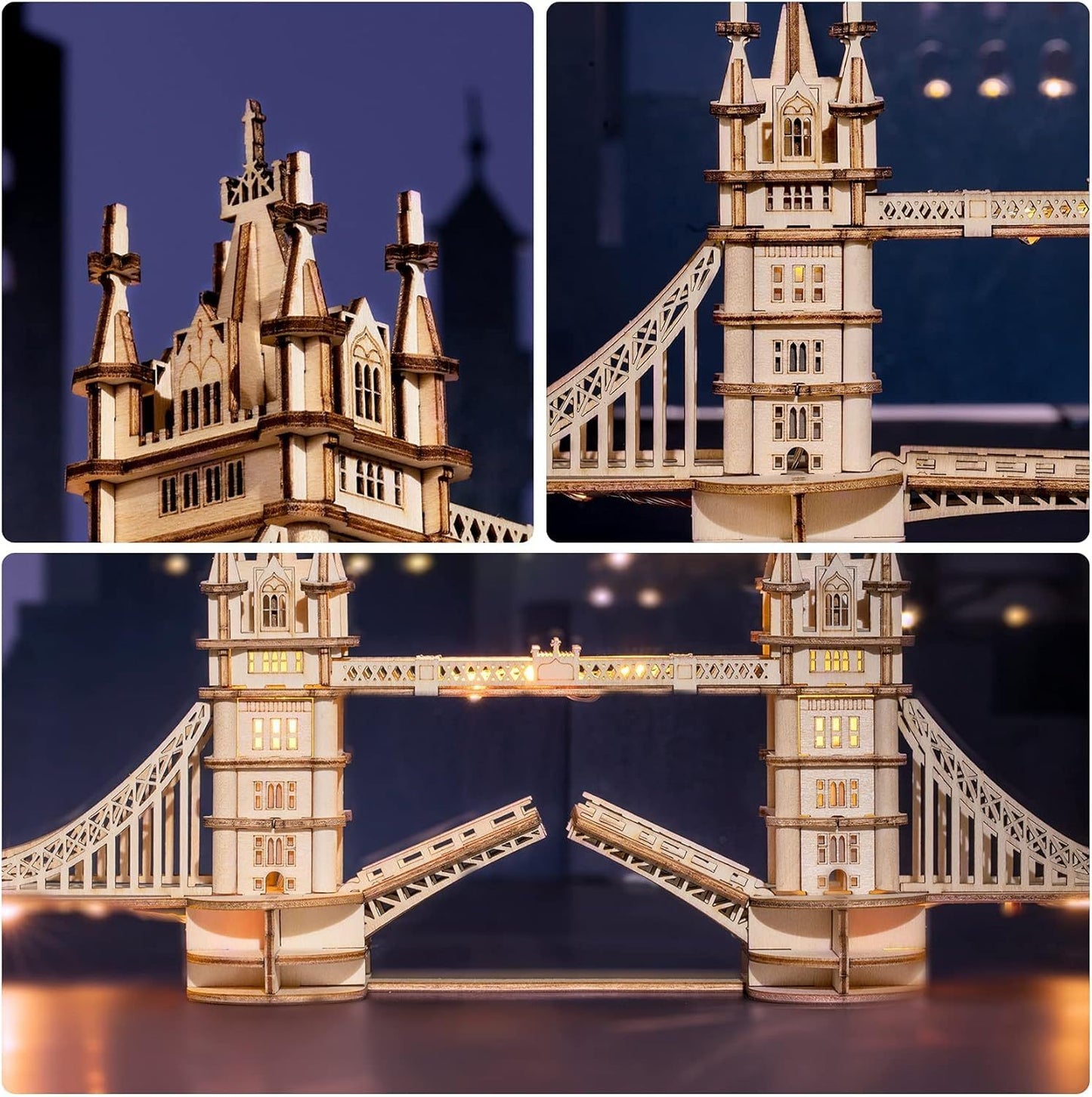 London Tower Bridge – 3D Wooden Puzzle with Lights - Artyhabit
