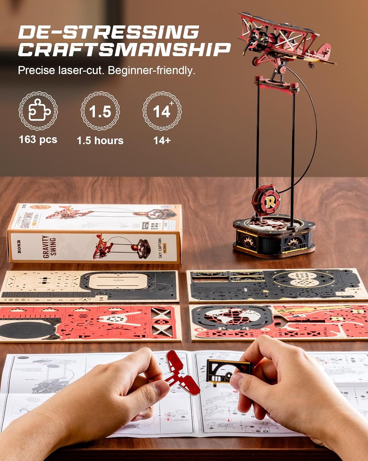 Gladiator Fighter – Gravity Swing Series - 3D Wooden Puzzle Kit - Artyhabit