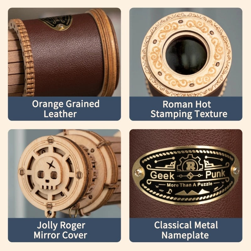 ROKR Monocular Telescope 3D Wooden Puzzle Kit – Functional Optics Model (ST004) - Artyhabit