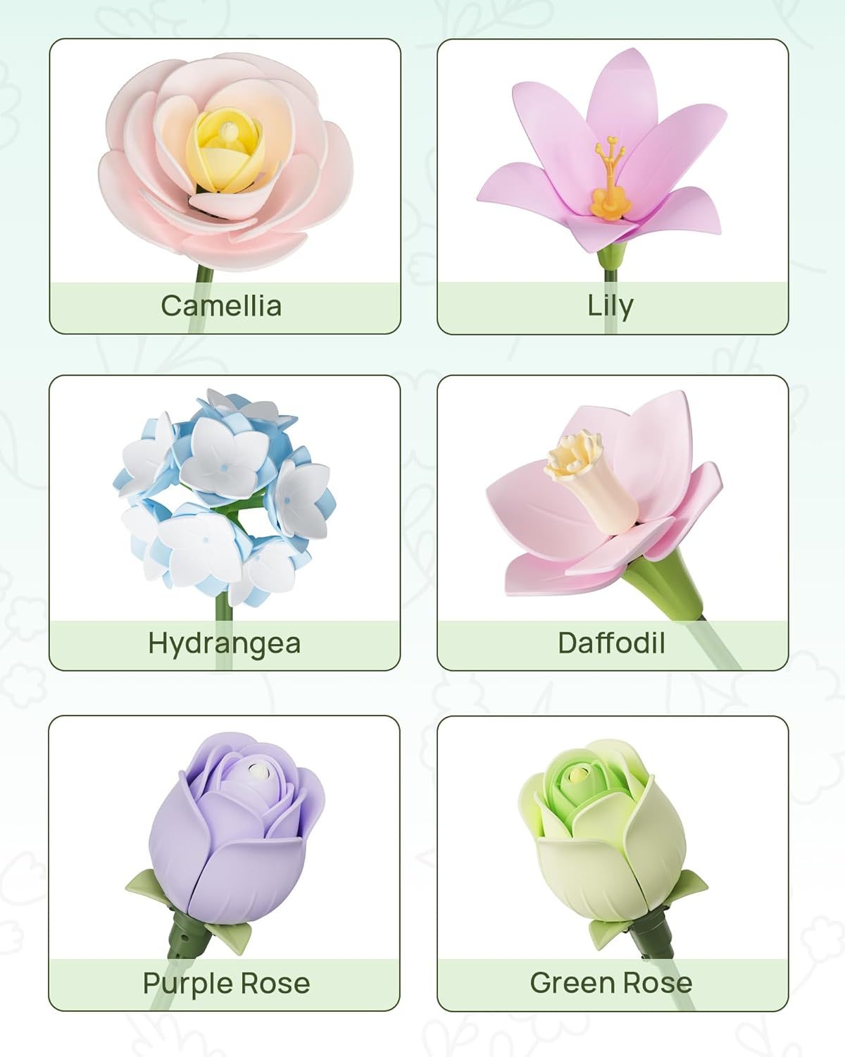 Spring Time Bouquet – 3D Plastic Flower Puzzle Kit - Artyhabit