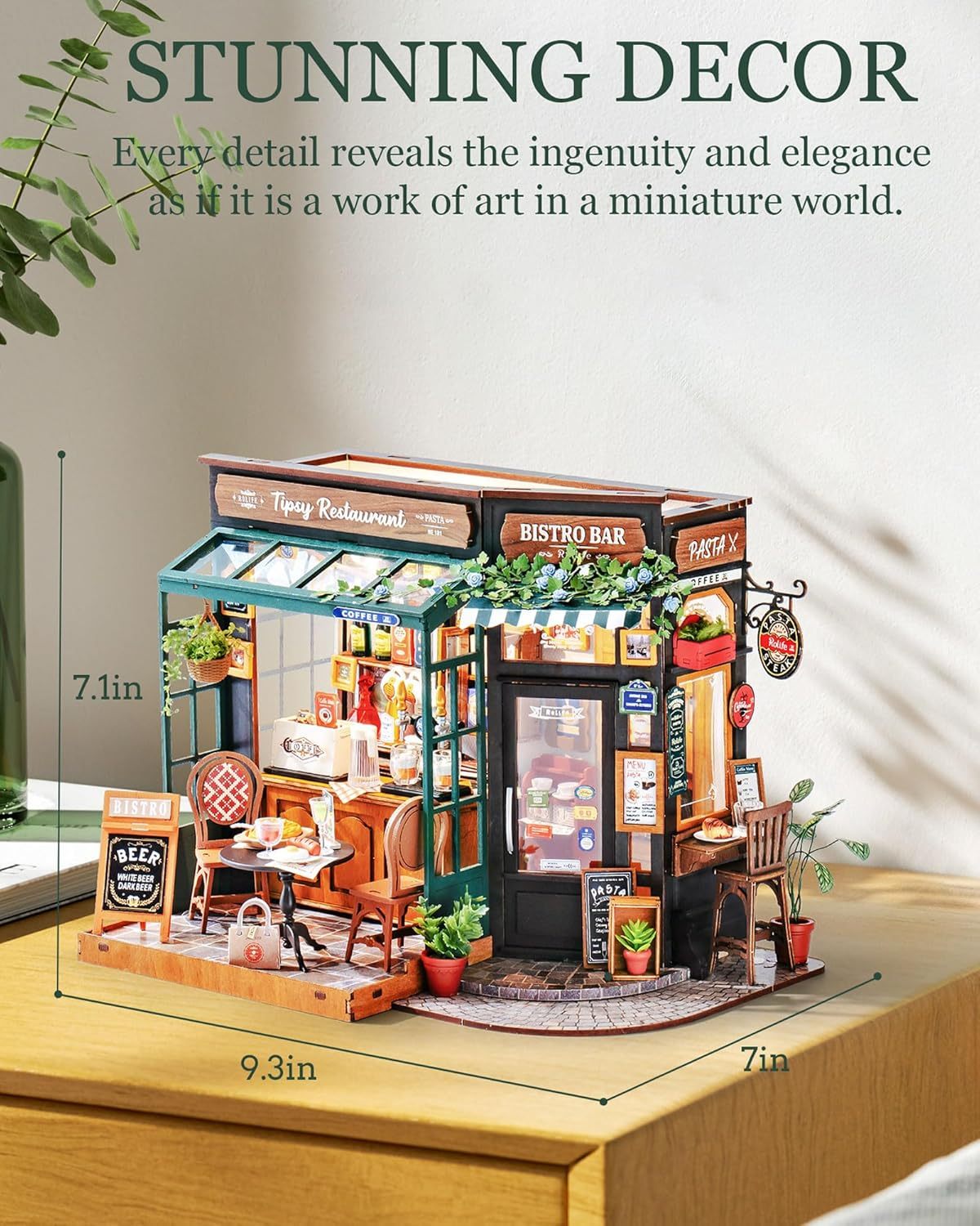 Tipsy Restaurant – DIY Miniature House Kit for Adults & Teens | Cozy Book Nook Decor - Artyhabit
