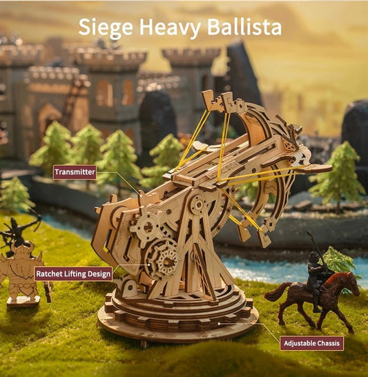 ROKR Siege Heavy Ballista 3D Wooden Puzzle Kit – Medieval War Machine Model (KW401) - Artyhabit