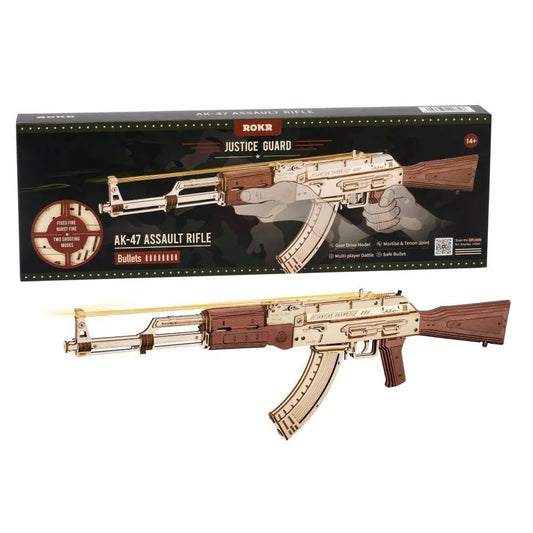 3D Wooden AK-47 Puzzle Gun – Rokr Automatic Rifle DIY Model Kit - Artyhabit