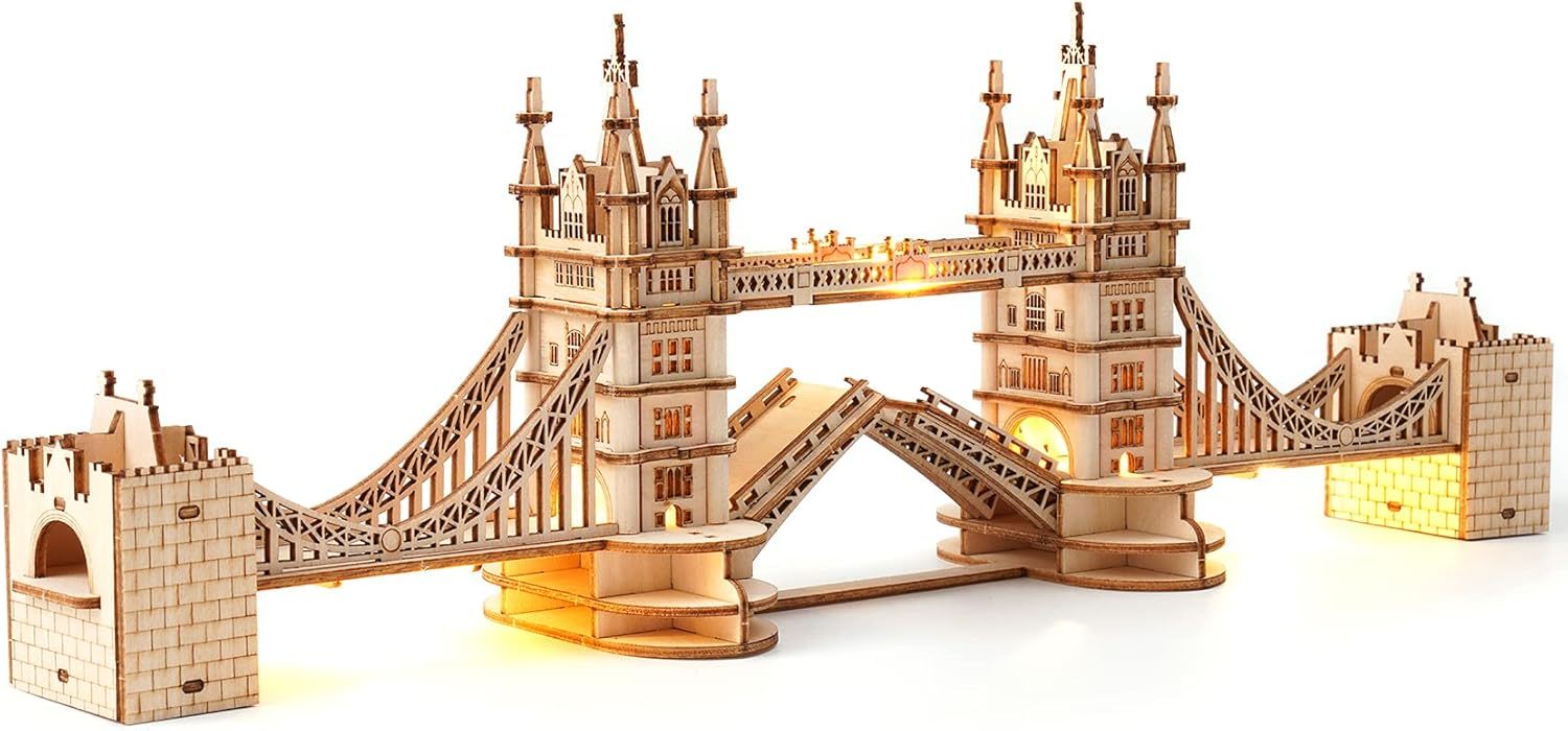 London Tower Bridge – 3D Wooden Puzzle with Lights - Artyhabit