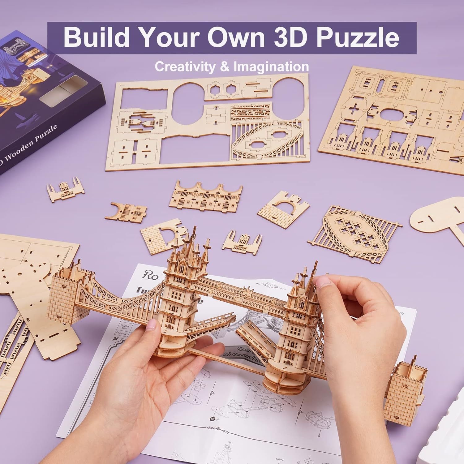 London Tower Bridge – 3D Wooden Puzzle with Lights - Artyhabit