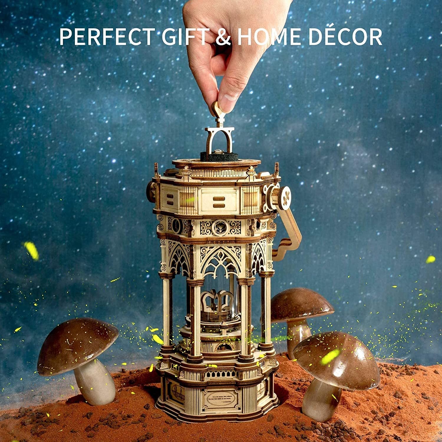 ROKR Victorian Lantern DIY Music Box 3D Wooden Puzzle Kit – Mechanical Model with Lights & Music - Artyhabit