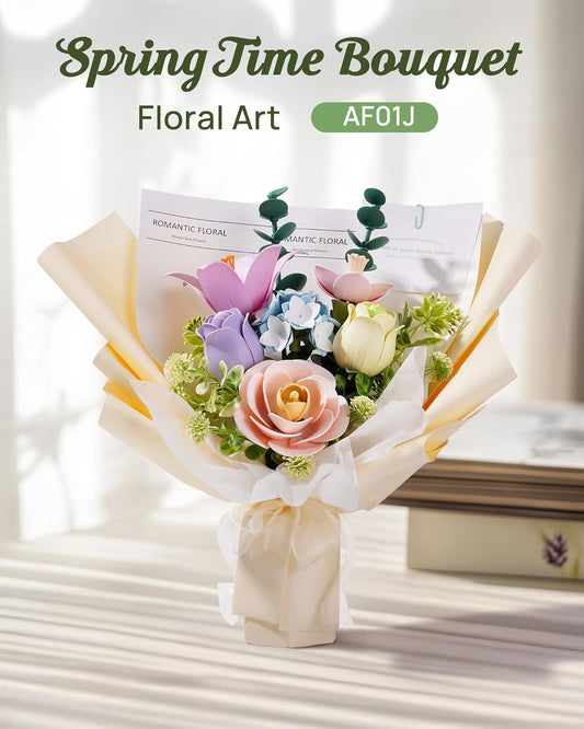 Spring Time Bouquet – 3D Plastic Flower Puzzle Kit - Artyhabit