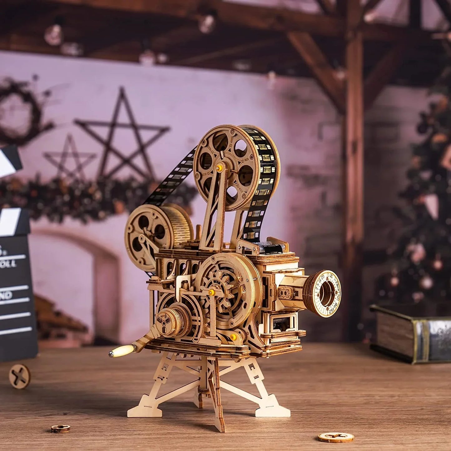 Vitascope Movie Projector – 3D Mechanical Wooden Puzzle Kit - Artyhabit
