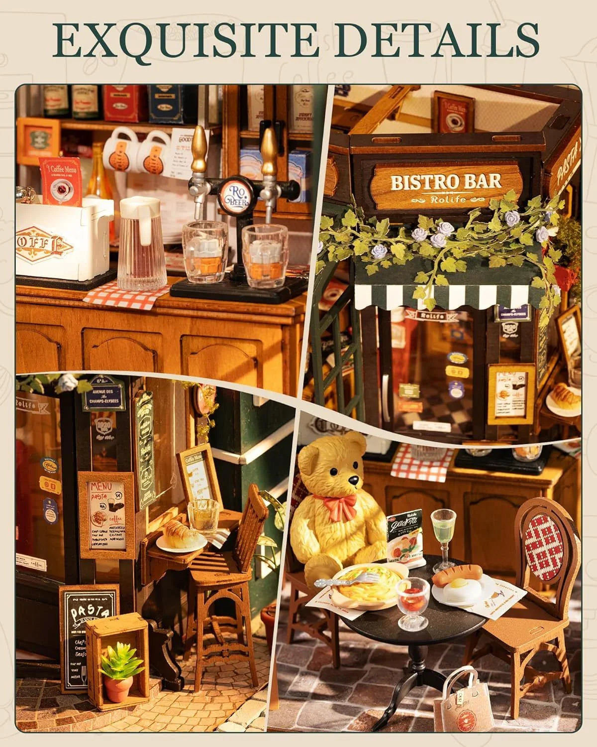 Tipsy Restaurant – DIY Miniature House Kit for Adults & Teens | Cozy Book Nook Decor - Artyhabit