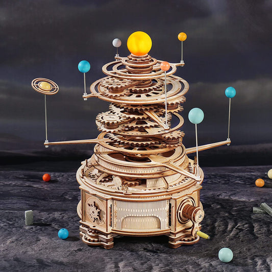 ROKR Mechanical Orrery 3D Wooden Puzzle Kit – Rotating Solar System Model (ST001) - Artyhabit