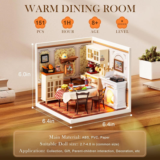 Warm Dining Room – DIY Miniature House Kit - Artyhabit