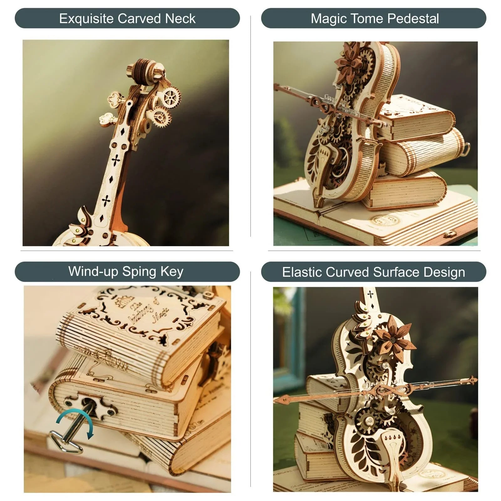 Magic Cello – 3D Wooden Mechanical Puzzle Music Box - Artyhabit