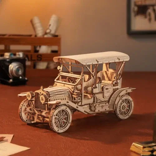 Vintage Car 3D Wooden Puzzle – ROKR MC801 DIY Model Kit - Artyhabit