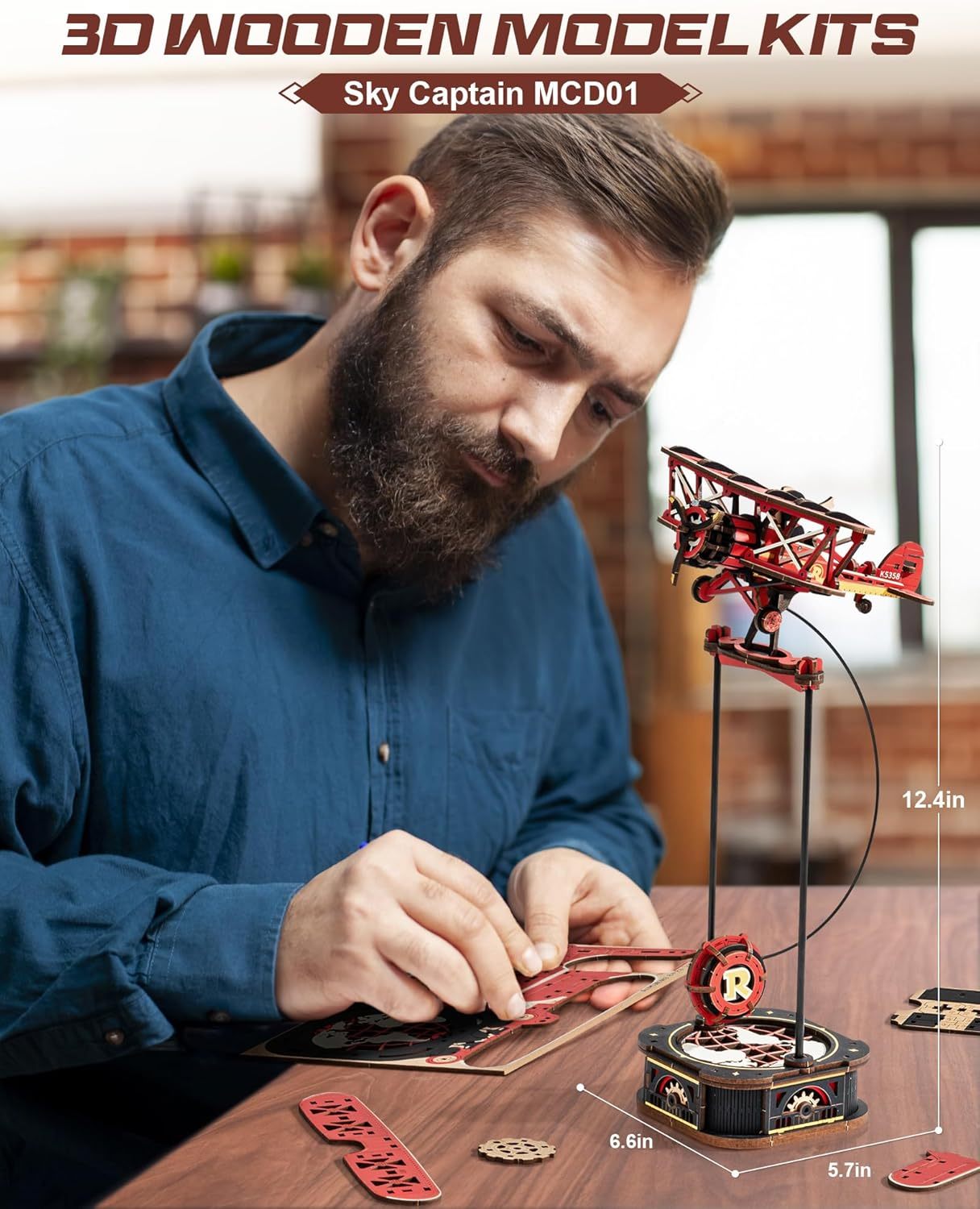 Gladiator Fighter – Gravity Swing Series - 3D Wooden Puzzle Kit - Artyhabit