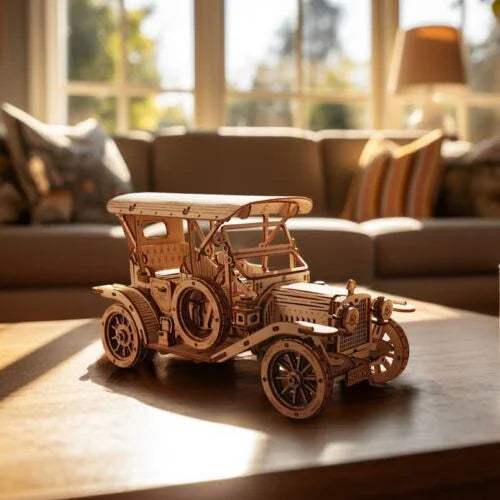 Vintage Car 3D Wooden Puzzle – ROKR MC801 DIY Model Kit - Artyhabit