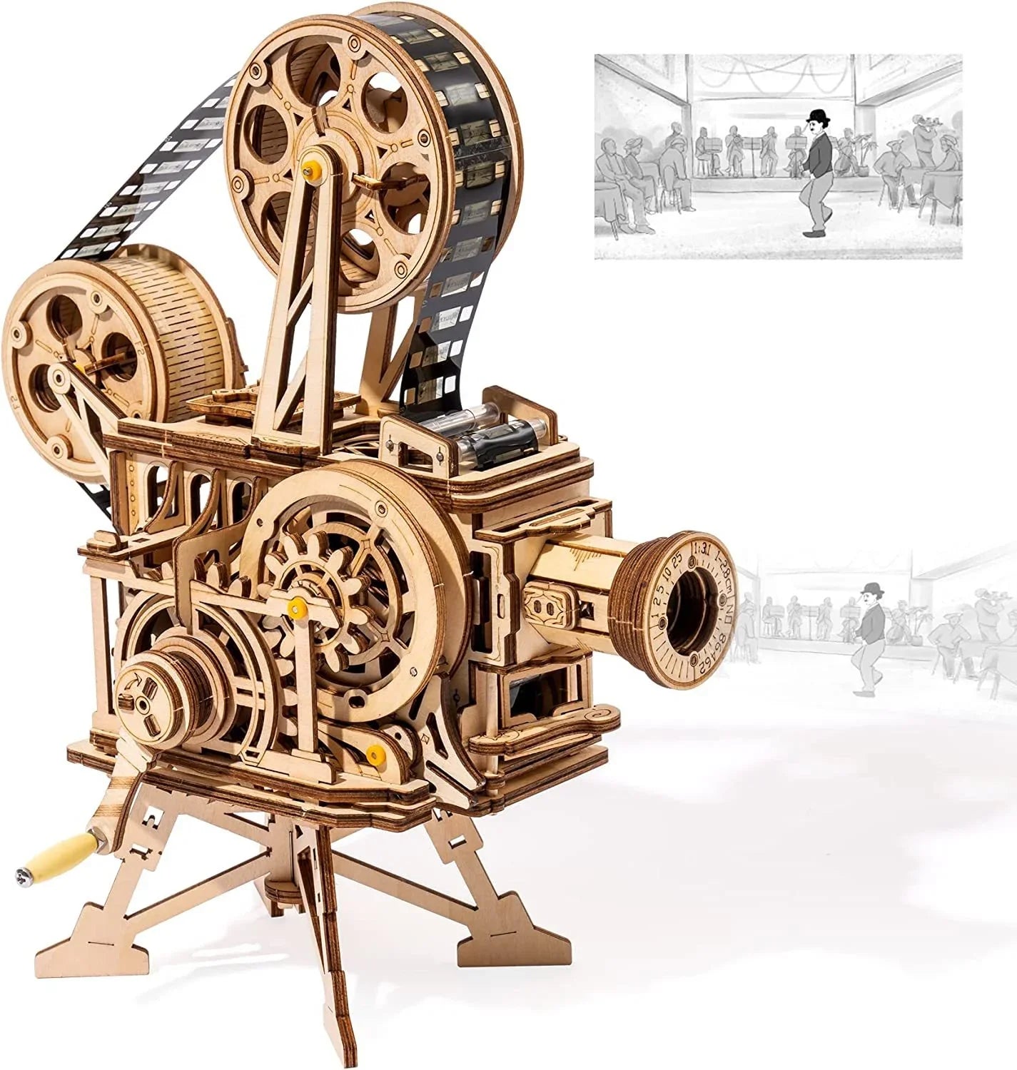 Vitascope Movie Projector – 3D Mechanical Wooden Puzzle Kit - Artyhabit
