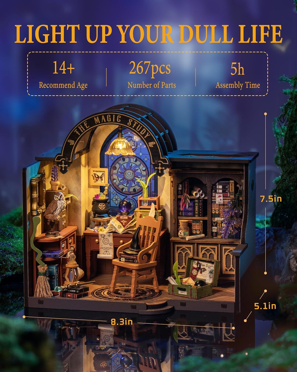 Magic Study – Rolife DIY Miniature House Kit for Adults & Teens | Wizard Book Nook Decor - Artyhabit