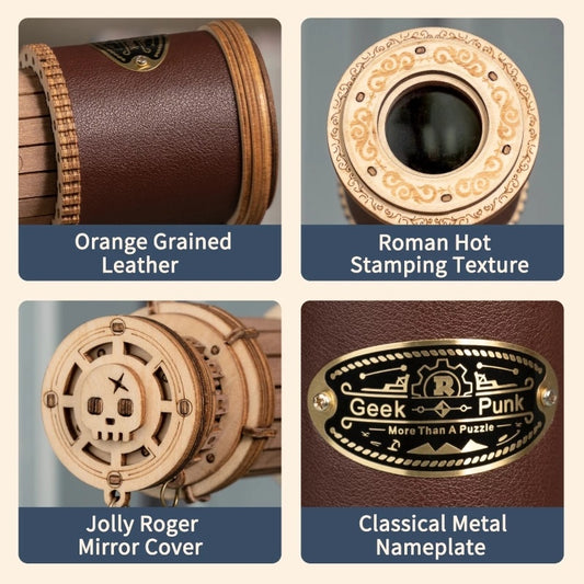ROKR Monocular Telescope 3D Wooden Puzzle Kit – Functional Optics Model (ST004) - Artyhabit