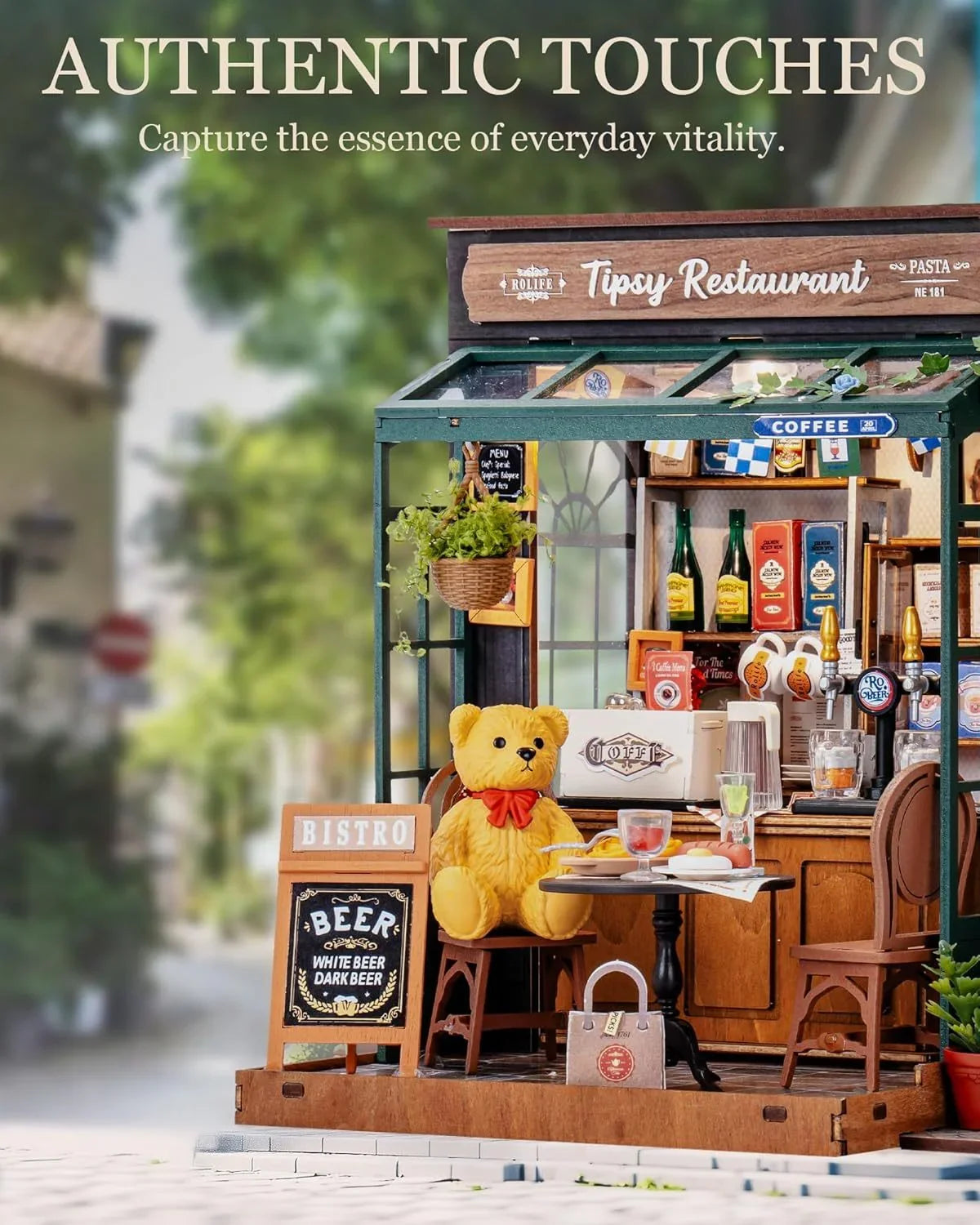 Tipsy Restaurant – DIY Miniature House Kit for Adults & Teens | Cozy Book Nook Decor - Artyhabit