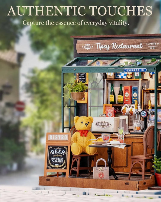 Tipsy Restaurant – DIY Miniature House Kit for Adults & Teens | Cozy Book Nook Decor - Artyhabit
