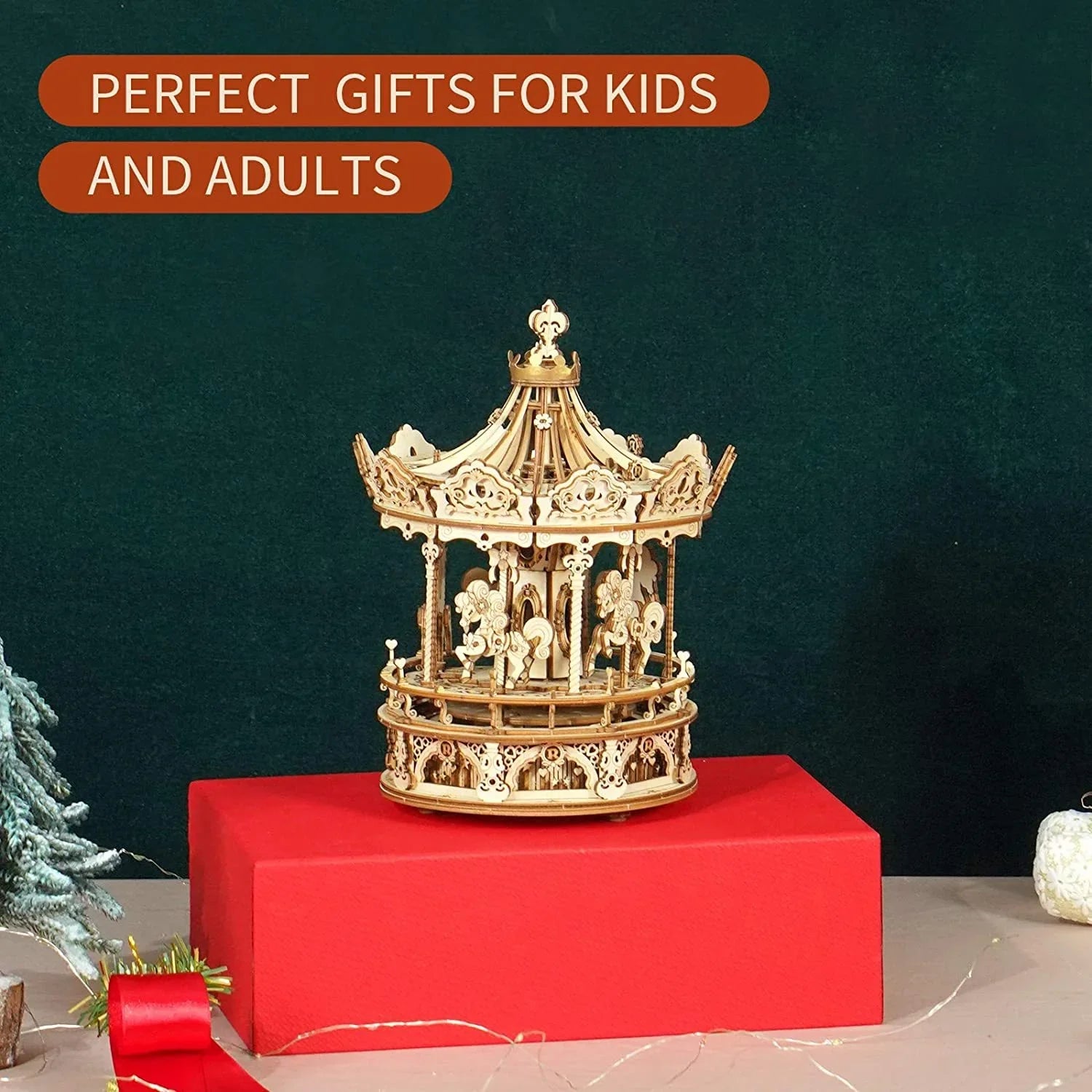 Romantic Carousel – 3D Wooden Puzzle Music Box Kit - Artyhabit
