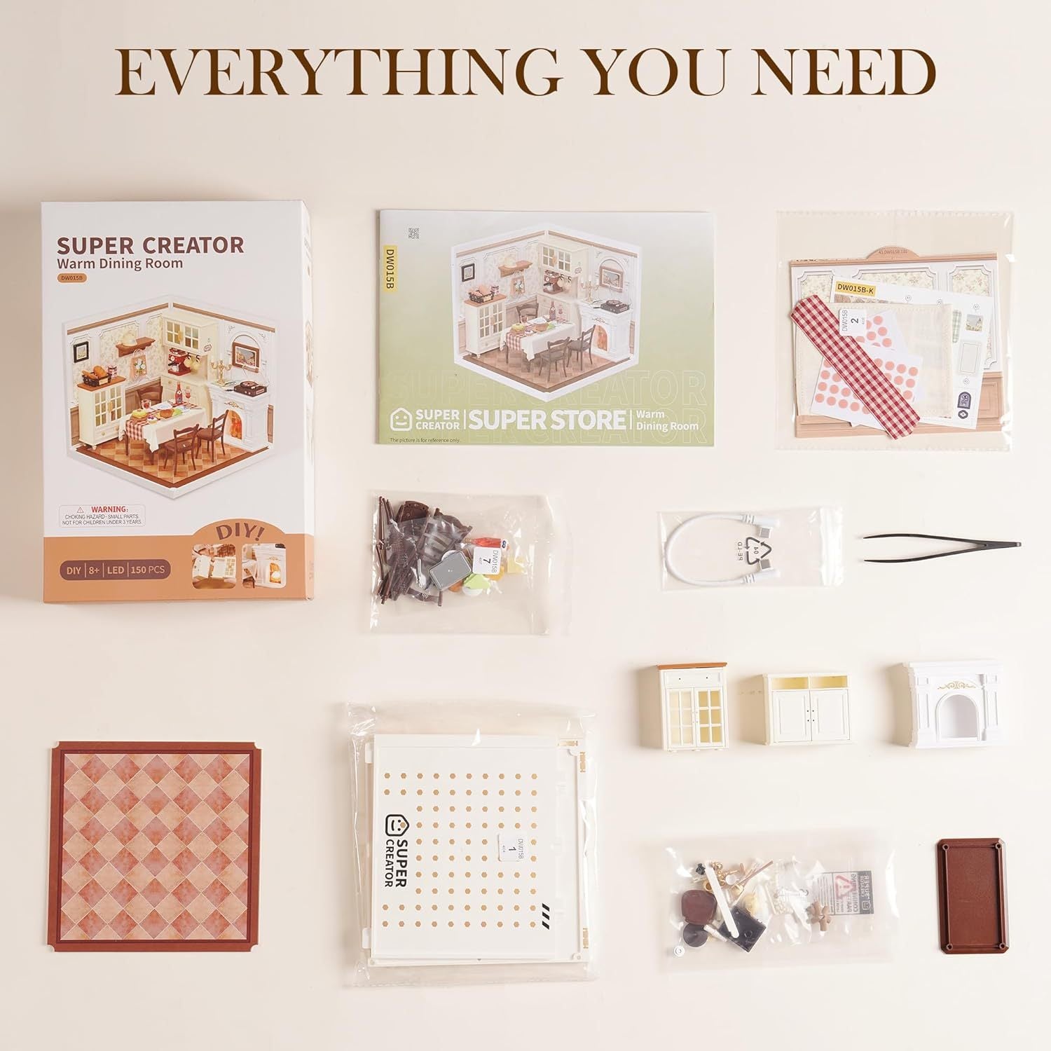 Warm Dining Room – DIY Miniature House Kit - Artyhabit