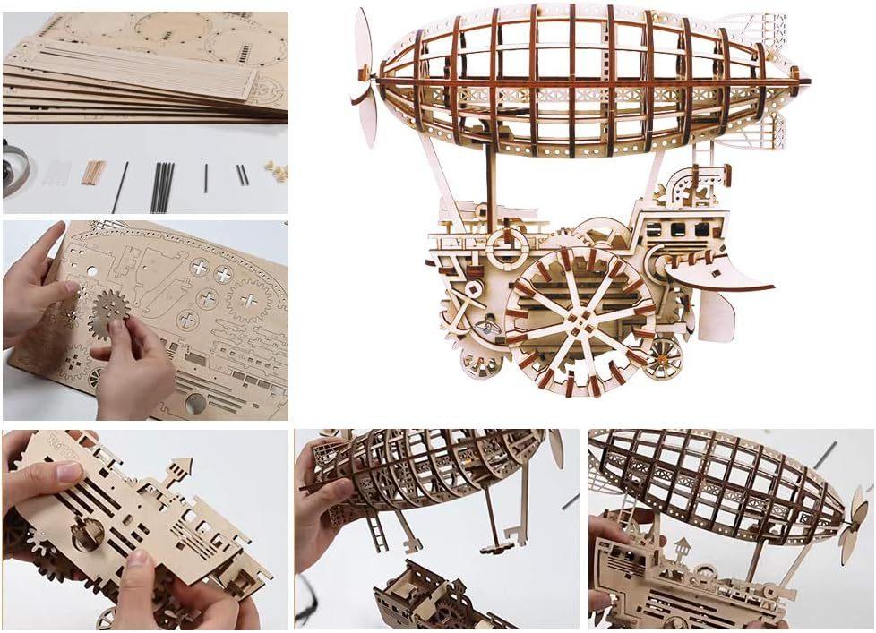 3D Wooden Air Vehicle – Laser-Cut Puzzle Model Kit - Artyhabit