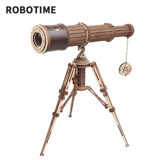 ROKR Monocular Telescope 3D Wooden Puzzle Kit – Functional Optics Model (ST004) - Artyhabit