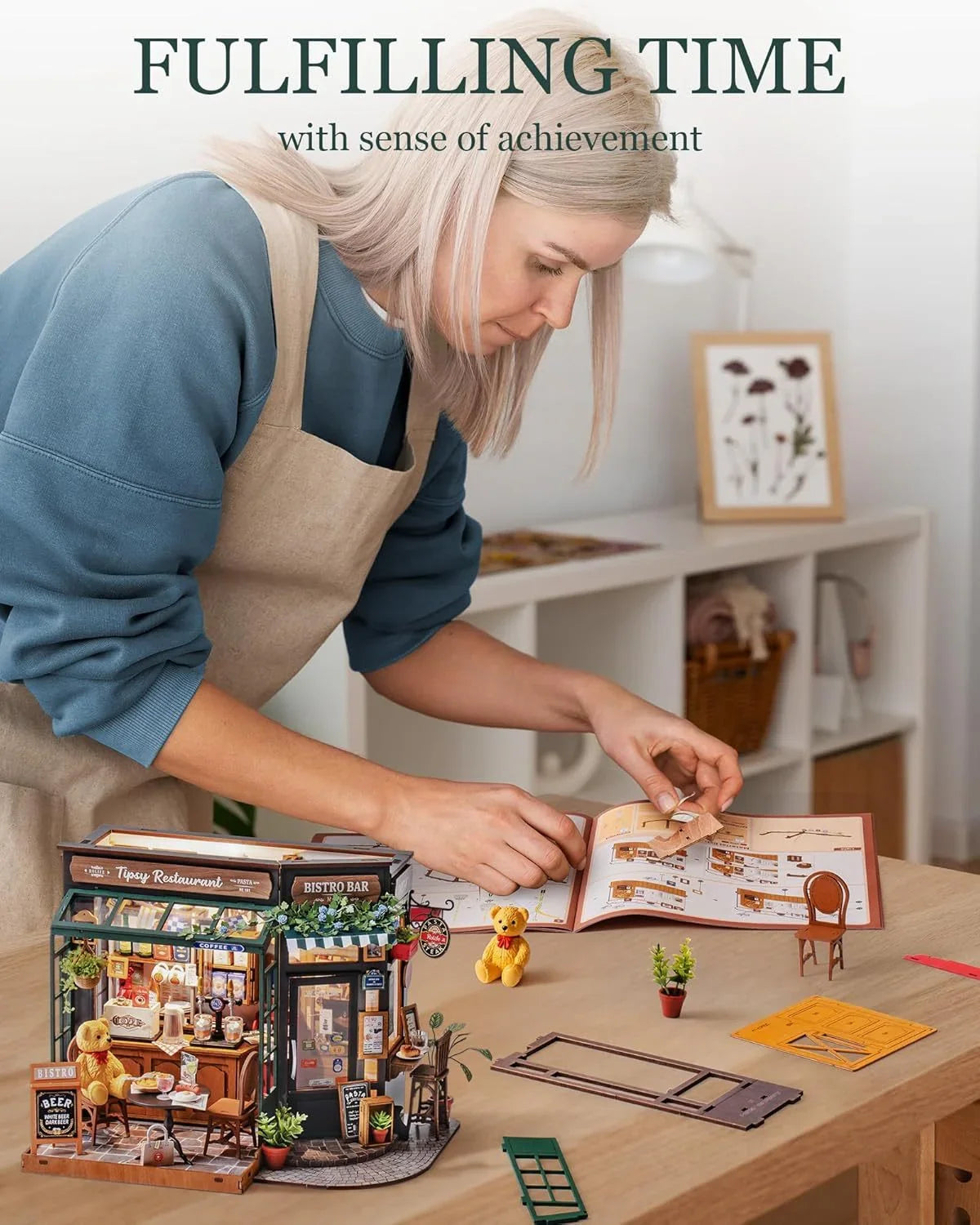 Tipsy Restaurant – DIY Miniature House Kit for Adults & Teens | Cozy Book Nook Decor - Artyhabit
