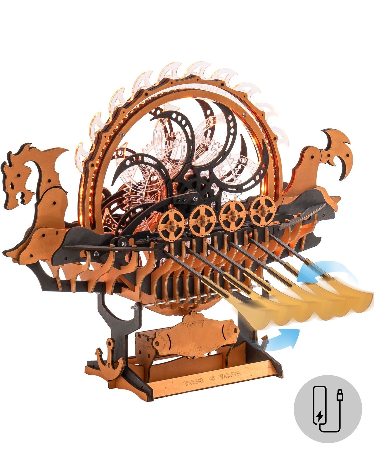 Viking Dragon Ship – ROKR Mechanical 3D Wooden Puzzle - Artyhabit