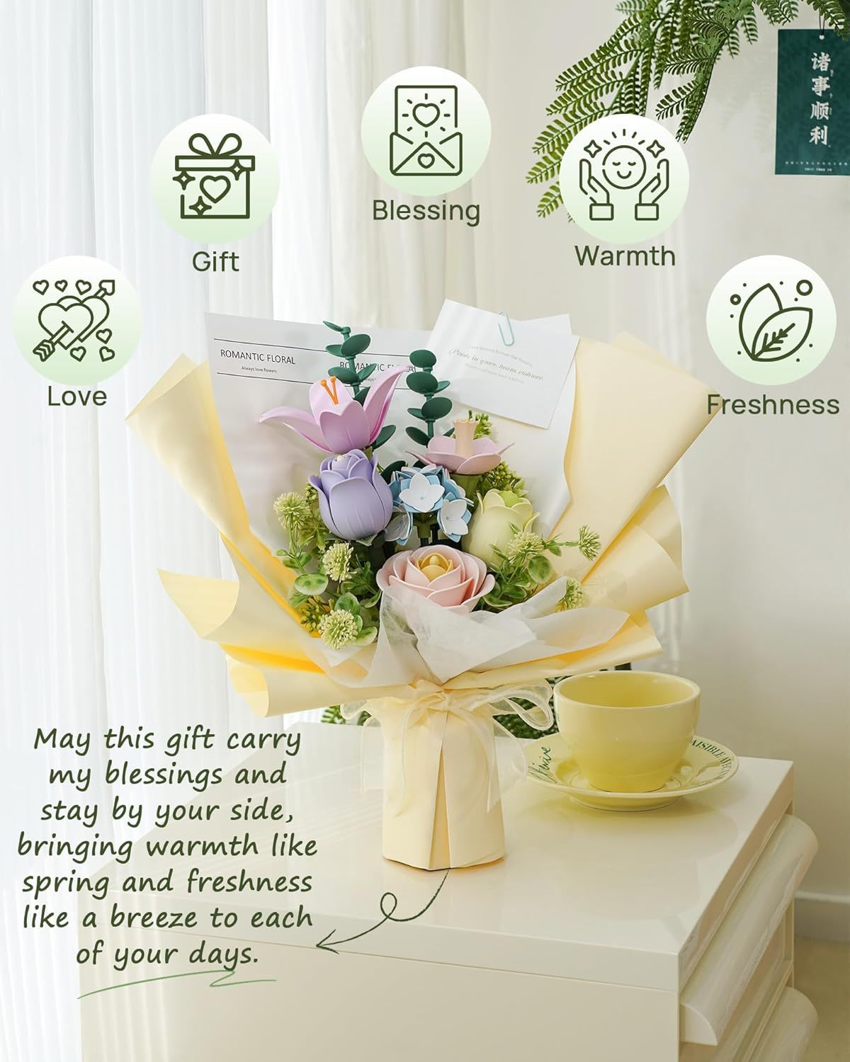 Spring Time Bouquet – 3D Plastic Flower Puzzle Kit - Artyhabit