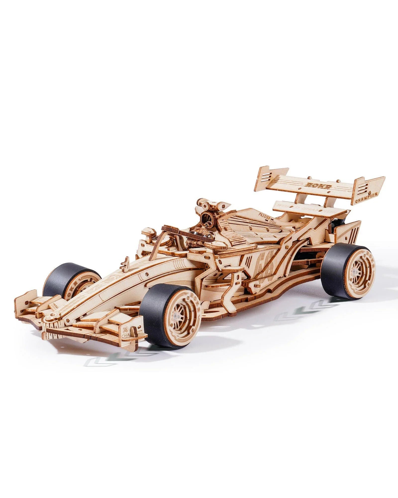 3D Wooden Racing Car Puzzle – Mechanical Model Kit with Roaring Engine - Artyhabit